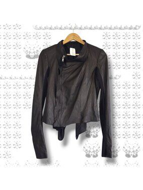NWT Rick Owens Tecuatl S/S 20 Lambski Leather Biker Jacket Brown Size 8 / 44